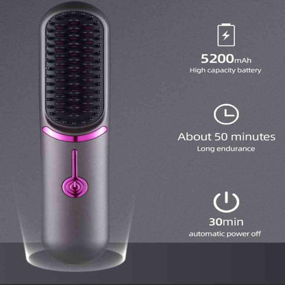 Hair Straightener, 1 Count 3 Temperature Adjustment Hair Comb, Negative Ion Hair Care Comb, USB Rechargeable Hair Styling Tool, Gift for Girlfriend, Gift for Halloween, Christmas, Fall, Winter Gift, Gift