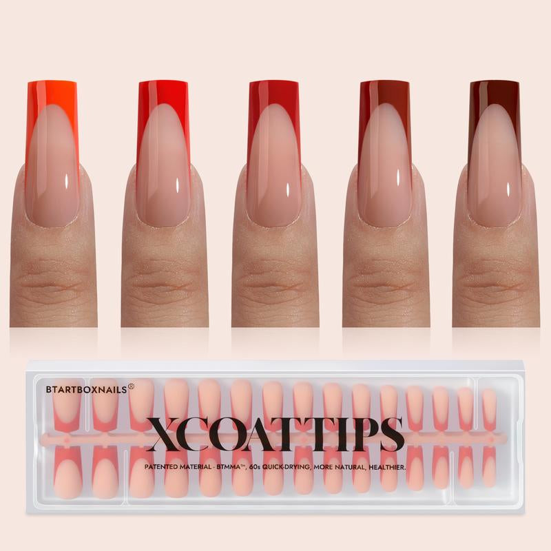 French Tips - 150Pcs Press on Nails Square Long Fake Nails, Soak off Soft Gel Acrylic Nail Extensions