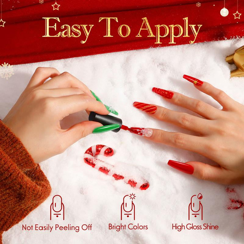 ROSALIND 8/20/23PCS Gel Nail Polish Set Christmas Suprise& Aticipation Gifts Long Lasting UV LED with Red Green Gel Polish Set Glitter Nail Gel