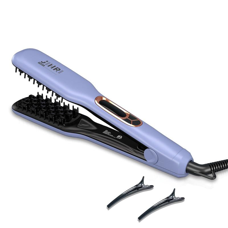 JINRI Professional Volumizing Ceramic Hair Iron，Adjustable Temp，360 ° Tail Rotation，Lasting Hair Volume，For Short or Thin Hair，Purple Waver Be Stope