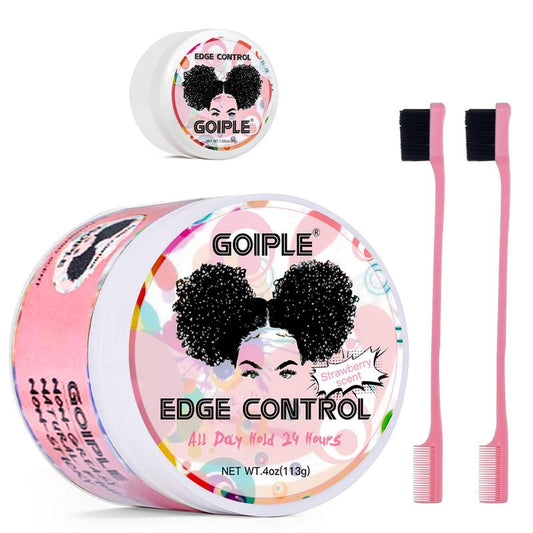 Edge Control Wax for Women - Strong Hold, Non-Greasy, No Flaking or White Residue, Smooths Edges for Black Hair(Strawberry Scent)