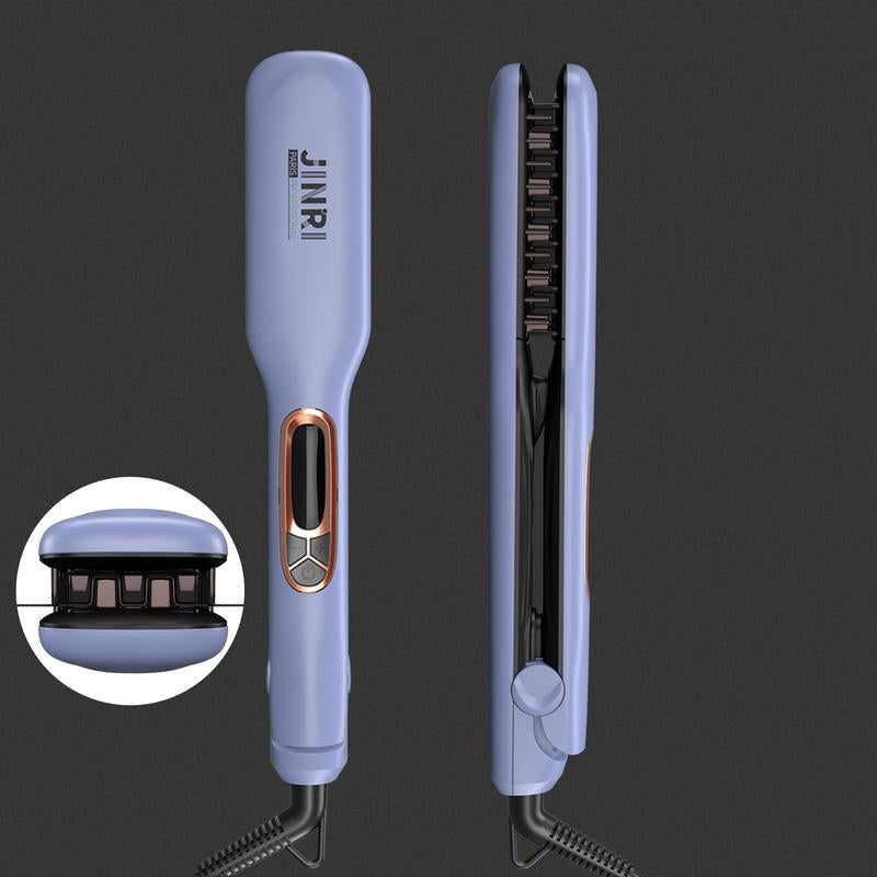 JINRI Professional Volumizing Ceramic Hair Iron，Adjustable Temp，360 ° Tail Rotation，Lasting Hair Volume，For Short or Thin Hair，Purple Waver Be Stope