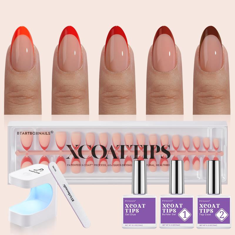 French Tips - 150Pcs Press on Nails Square Long Fake Nails, Soak off Soft Gel Acrylic Nail Extensions