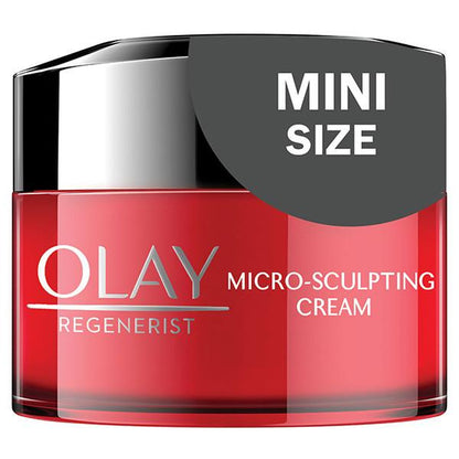 Olay Micro-Sculpting Cream Moisturizer Trial Size - Hydrating, Plumping, Firming, Exfoliating, Diminish Wrinkles, 0.5 Oz