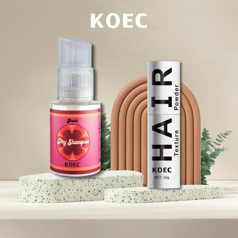 KOEC Strong Effect Dry Shampoo(2.8Oz)+Hair Texture Powderl Wash-Free Quick Cleansing of Hair L Keep Hair Fresh