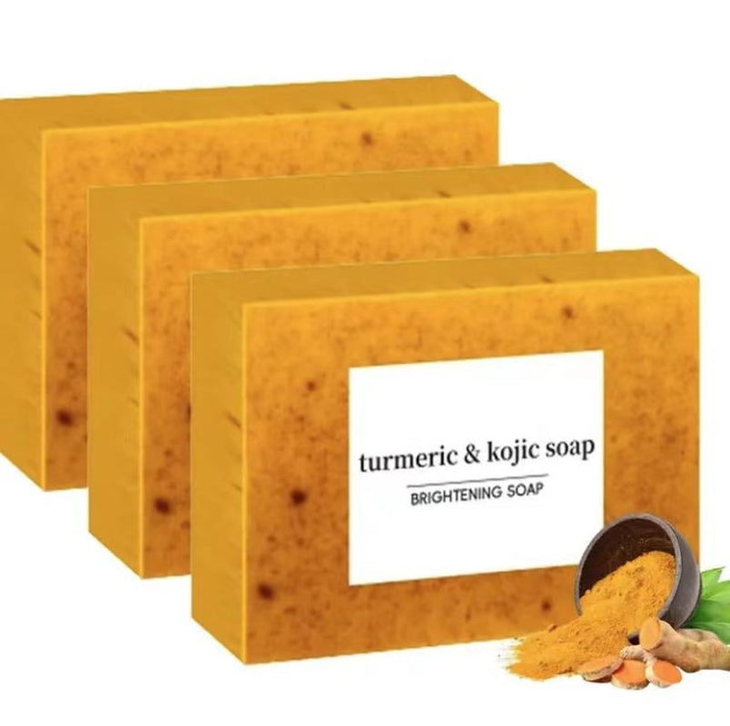 3PCS Lemon Turmeric Kojicacid Soap, Turmeric & Kojic Acid Brightening Soap, Darkspot Remover, Kojic Acid Soap, Soap Body Carebody Wash Lemon Flawless Organic