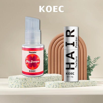 KOEC Strong Effect Dry Shampoo(2.8Oz)+Hair Texture Powderl Wash-Free Quick Cleansing of Hair L Keep Hair Fresh