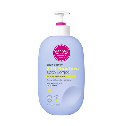 Eos Shea Better Body Lotion- Vanilla Cashmere, 24-Hour Moisture Skin Care, Lightweight & Non-Greasy, Made with Natural Shea, Vegan, 16 Fl Oz