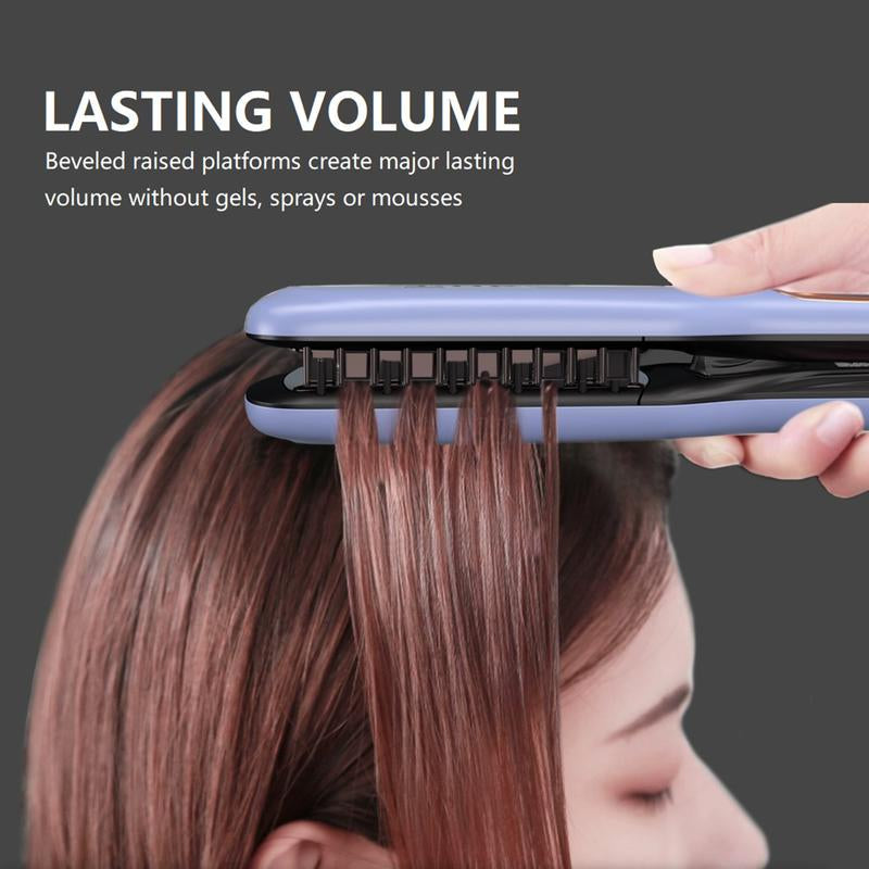 JINRI Professional Volumizing Ceramic Hair Iron，Adjustable Temp，360 ° Tail Rotation，Lasting Hair Volume，For Short or Thin Hair，Purple Waver Be Stope