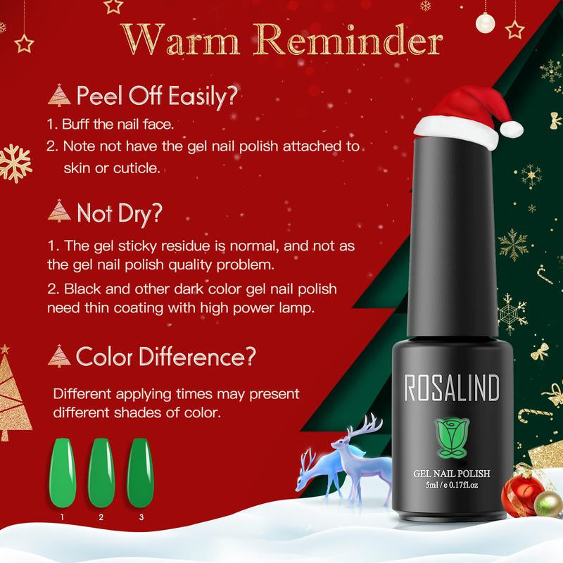 ROSALIND 8/20/23PCS Gel Nail Polish Set Christmas Suprise& Aticipation Gifts Long Lasting UV LED with Red Green Gel Polish Set Glitter Nail Gel