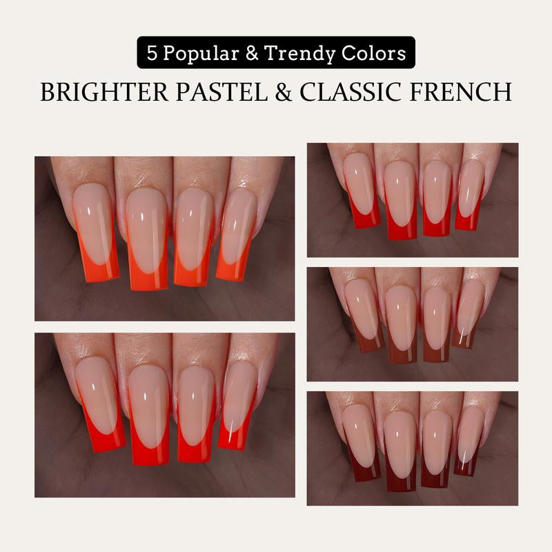 French Tips - 150Pcs Press on Nails Square Long Fake Nails, Soak off Soft Gel Acrylic Nail Extensions