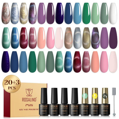 ROSALIND 8/20/23PCS Gel Nail Polish Set Christmas Suprise& Aticipation Gifts Long Lasting UV LED with Red Green Gel Polish Set Glitter Nail Gel