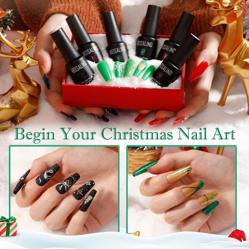 ROSALIND 8/20/23PCS Gel Nail Polish Set Christmas Suprise& Aticipation Gifts Long Lasting UV LED with Red Green Gel Polish Set Glitter Nail Gel